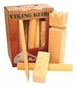 Originales Kubb-Spiel "Wikinger Schach" inkl. Stoffbeutel, König: ca. 30 cm (aus Gummibaumholz)