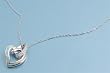 Sterling Silver Necklaces - Heart Pendant with Clear CZ and Lab Created Opal - 22mm Pendant Height