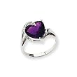 Amethyst & Diamond Ring in 14K White Gold