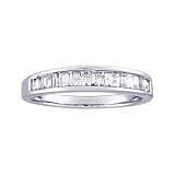 1/2 Carat Baguette Diamond 14k White Gold Channel Set Anniversary / Wedding Ring