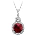 10kt. White Gold, Garnet & Diamond Fashion Pendant