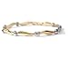 14KT Two Tone Wave and Ball Bracelet