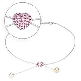 18k Gold, Golden Pearls and Pink Sapphire Heart Necklace