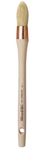 da Vinci Varnish & Priming Series 2015 Round Fitch Acrylic Brush, White Chinese Bristle with Plainwood Handle, Size 2