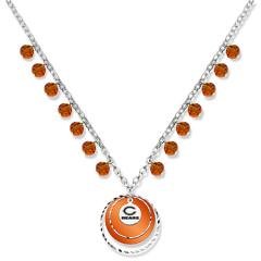 NFL Officially Licensed Chicago Bears Game Day Necklace W/ Orange Glass Bead