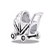 Baby Carriage 3-D European/Memory Charm Double Sterling Layered Bead - Fits Pandora Bracelets
