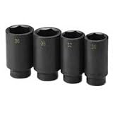 Wire Strippers: 1/2 In Dr Axle Nut Deep Impact Socket Set - 4-Pc