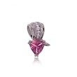 Pink Tourmaline and Diamond Ribbon Pendant in 14k White Gold