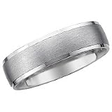 Men's 14kt. White Gold, Brushed Style Wedding Band (Size 10)