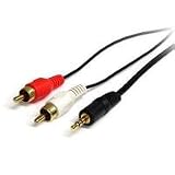 StarTech.com MU1MMRCA 1-Feet Stereo Audio Cable - 3.5mm Male to 2x RCA Male