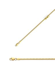30" 14K Yellow Gold 1.6mm (0.06") Polished Classic Box Chain w/ Lobster Clasp