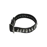 3/8 Black Leather Collar w/ Pyramid Studs - Mini (Fits neck size 8-10)