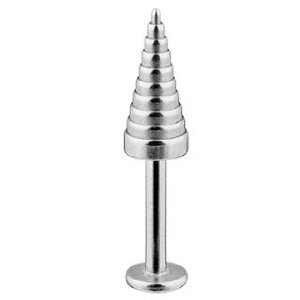 14g Surgical Steel Labret Lip Ring Stud Body Jewelry Piercing with 7mm Screw Spike 14 Gauge 3/8" Nemesis Body JewelryTM