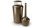 Steel Waste Container And Classico Smoker Receptacle Combo Bronze by DCI MARKETING