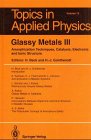 Glassy Metals: Volume 3: Amorphization Techniques, Catalysis, Electronic and Ionic Structure (Topics in Applied Physics) (v. 3)