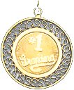 #1 Grandma on Disc, 14K Gold Charm