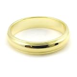 14K Yellow Gold Wedding Bands 4mm halfround edge