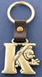 Mickey Mouse Letter K Brass Key Chain Disney