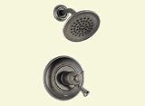 Delta T17T240-PT-KIT Aged Pewter Lockwood Double Handle Pressure Balanced Shower Only Trim and Valve with Rain Shower Showerhead, Handshower and Bodysprays from the Lockwood Series T17T240-PT-KIT