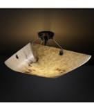 IMAGE OF Justice Design Group FAL-9651-35-MBLK-F1 LumenAria 3 Light Semi Flush Mount in Matte Black with Faux Alabaster glass