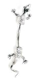 14k Adorable Cubic Zirconia CZ Lizard Belly Ring - B0002HTOG2