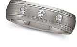 Ladies Sz. 7 Diamond and Titanium Wedding Band