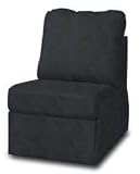Mission Black Faux Leather Armless LB Chair