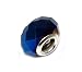 Pandora Style Lampwork Faceted Iridescent Blue Glass European Charm Bead