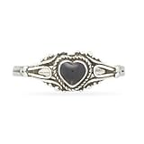 Small Sizes Oxidized Simulated Black Onyx Heart Ring