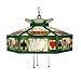 Texas Hold'Em Billiard/Island in Antique Brass with Tiffany Glass by Landmark Lighting 216-TX