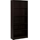 Lowest Price Espresso Five Shelf Bookcase 72
