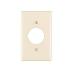 Leviton 82004 1-Gang Single 1.406 Inch Hole Device Receptacle Wallplate, Stan...
