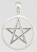 Grooved Silver Pentagram 1" Pendant