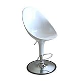 Wholesale Interiors Baxton Studio 25" High Back White Plastic and Chrome Ba ....