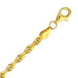 10k Yellow Gold 18 Inch X 3.0 mm Rope Chain Necklace