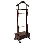 Butler's II Solid Wood Clothes Stand / Valet Rack / Coat Hanging Rail with Drawer Storage (Dark Tobacco Colour)