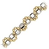 14kt. Two Tone, 7" Bead Bracelet