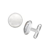 Polished Cuff Links with Rope Edge Design