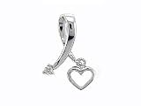 Ladies 0.06ct Diamond and Heart Charm Pendant