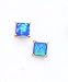 14k Yellow 5 mm Square Dark Blue Opal Earrings