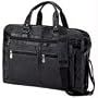 Solid Genuine Leather Black Portfolio Briefcase