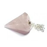 Natural Rose Quartz Crystal Pendulum 12 Facet Reiki Charged