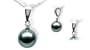 18K white gold Stella Black Tahitian cultured pearl and diamond pendant