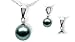 Jewelry : 18K white gold Stella Black Tahitian cultured pearl and diamond pendant