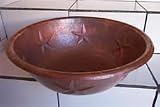 17 Inch RounD SINK W/star chiseling- DARK FINISH