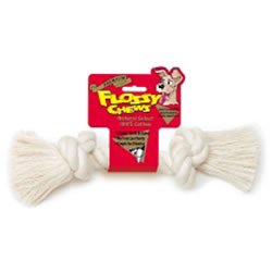 Mammoth Flossy White Chew Rope Bone Dog Toy