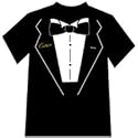 Cursive Adult Tuxedo Black T-shirt