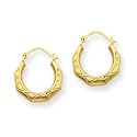 14k Polished Shrimp Hoop Earrings - JewelryWeb