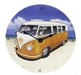Orange Split Screen Camper Van Wall Clock - Large 30cm