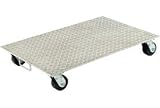 Aluminum Dolly 36L X 24W With Solid Treadplate Deck And Rubber Wheels
